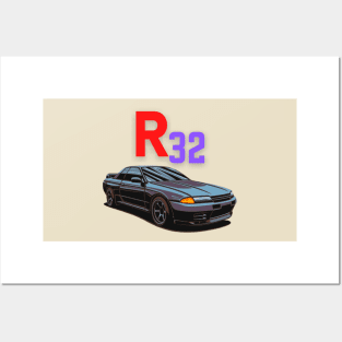 r32 skyline {grey} Posters and Art